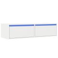 vidaXL TV skrinka s LED svetlami, biela 100X35,5x25 cm