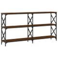 vidaXL Konzolový stolík hnedý dub 156x28x80,5 cm kompozitné drevo