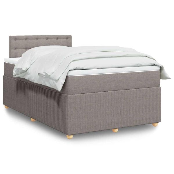 vidaXL Boxspring posteľ s matracom sivohnedý 120x200 cm látka