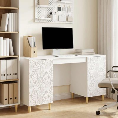 vidaXL Stôl Biela s vysokým leskom 142,5 x 50 x 75 cm Kompozitné drevo