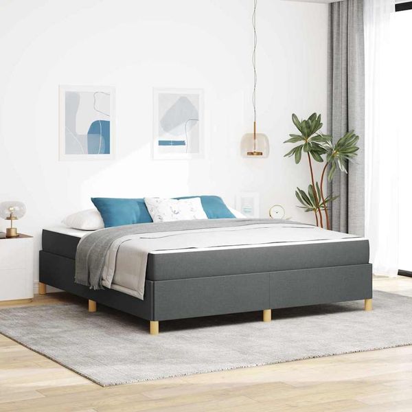 vidaXL Rám postele s matracmi Tmavo šedá 180 x 200 cm látka