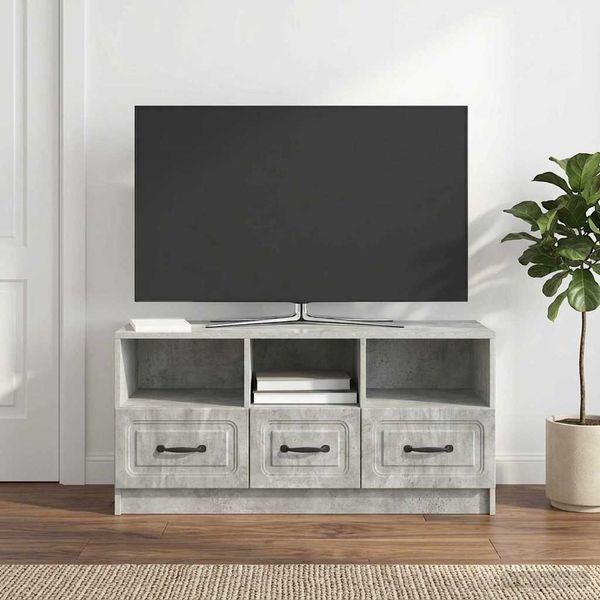 vidaXL TV skrinka Betónovo sivá 102 x 34,5 x 47 cm Kompozitné drevo
