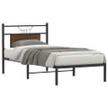 vidaXL Posteľný rám bez matraca hnedý dub 75x190 cm kompozitné drevo