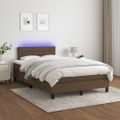 vidaXL Boxspring posteľ s matracom a LED tmavohnedá 120x190 cm látka