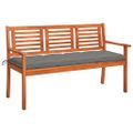 vidaXL 3-miestna záhradná lavica s vankúšom 150 cm eukalyptový masív
