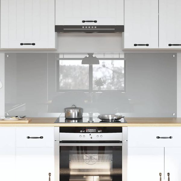 vidaXL Kuchynský obklad 2 pcs Svetlosivá 80 x 60 cm tvrdené sklo