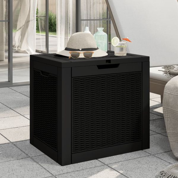 vidaXL Záhradný úložný box čierny 55,5x43x53 cm polypropylén