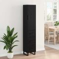 vidaXL Highboard Čierny dub 34,5 x 34 x 180 cm Kompozitné drevo