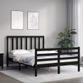 vidaXL Rám postele s čelom čierny 140x190 cm masívne drevo