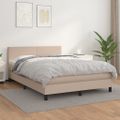 vidaXL Boxspring posteľ s matracom kapučínová 140x200 cm umelá koža
