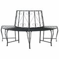 vidaXL Stromová lavička 4-Počet miest 160 x 80 x 89 cm Oceľ Čierna