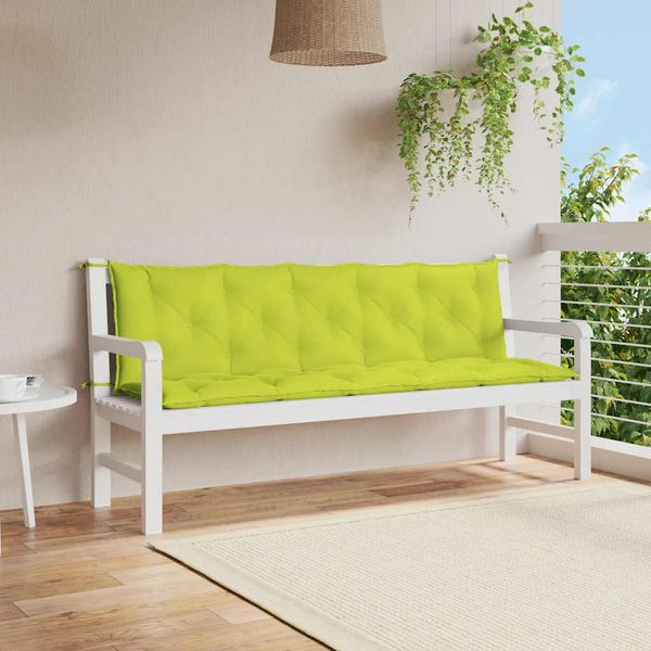 vidaXL Podložka na záhradnú lavicu, jasnozelená 180x(50+50)x7cm oxford