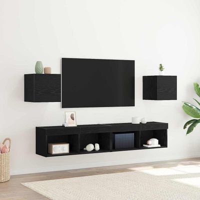 vidaXL Nástenná skriňa pre TV 2 pcs Čierny dub 30,5 x 30 x 30 cm