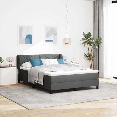 vidaXL Posteľ s pružinovým rámom Tmavo šedá 160 x 200 cm látka