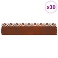 vidaXL Obrubníky trávnika 30 ks 103 x 0,05 x 22 cm Hrdzavý