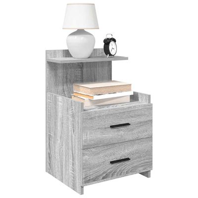 vidaXL Nočné stolíky 2 ks s 2 zásuvkami sivé Sonoma 40x36,5x62 cm
