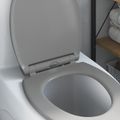 vidaXL WC sedadlo Sivá 45,5 x 37,5 x 3,8 cm Duroplast