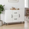 vidaXL Servírovacia skriňa Biela s vysokým leskom 89 x 34,5 x 60 cm