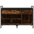 vidaXL Lavička na topánky dymový dub 85,5x32x57,5 cm kompozitné drevo