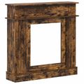 vidaXL Rám krbu Dymový dub 102 x 26 x 100 cm Kompozitné drevo