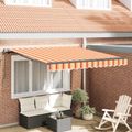 vidaXL Sklopná markíza Žltá a oranžová 300 x 250 cm Polyester a hliník
