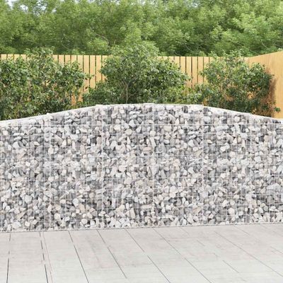 vidaXL Oblúkové gabiónové koše 9ks 400x50x100/120cm pozinkované železo