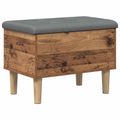 vidaXL Úložná lavička s vankúšom Dubové drevo 62 x 42 x 46 cm