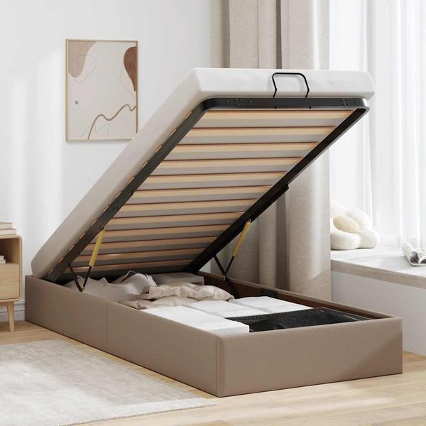vidaXL Osmanský rám postele bez matraca kapučínový 80x200cm umelá koža