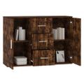 vidaXL Komoda dymový dub 91x29,5x65 cm spracované drevo