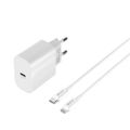 Devia wall charger Smart PD GaN 30W 1x USB-C white + cable USB-C - Lightning