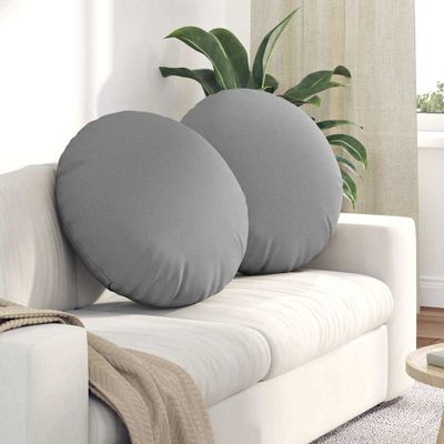 vidaXL Vankúše na sedenie 2 pcs Oblá šedá Ø80 x 29 cm látka