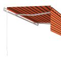 vidaXL Automatická markíza s tienidlom 4,5x3 m oranžovo-hnedá