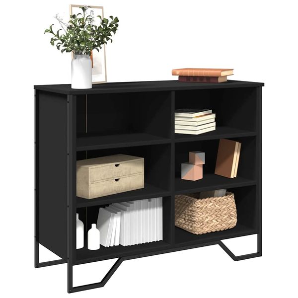 vidaXL Komoda čierna 91x35,5x74,5 cm kompozitné drevo