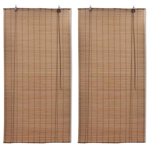 vidaXL Bambusové rolety 2 ks 150x220 cm, hnedé