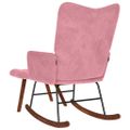 Hojdacie kreslo vidaXL so stoličkou Pink Velvet