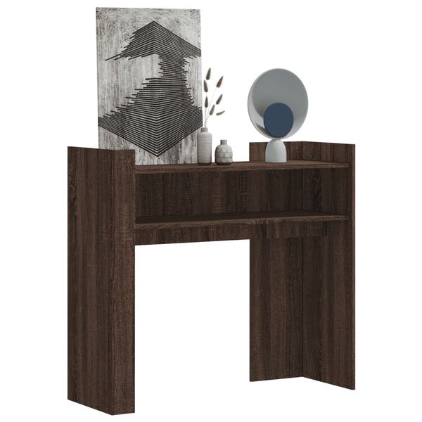 vidaXL Konzolový stolík hnedý dub 100x35x90 cm kompozitné drevo