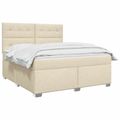 vidaXL Posteľ boxspring s matracom Krémová 180 x 200 cm Látka