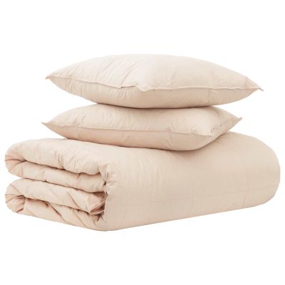 vidaXL Sada prikrývok 2 ks 140 x 220 cm Kapok a polyester Béžová