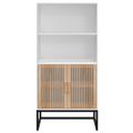 vidaXL Vysoká skrinka biela 60x35x125 cm kompozitné drevo