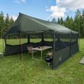 vidaXL Rodinný stan Armádna zelená 450 x 400 x 265 cm Polyester a oceľ