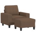 vidaXL Kreslo s podnožkou hnedé 60 cm látkové