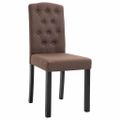 vidaXL Jedálenské stoličky 6 ks, hnedé, látka