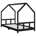 vidaXL Rám detskej postele čierny 90x200 cm masívna borovica