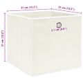 vidaXL Úložné boxy 4 ks, biele 32x32x32 cm, látka