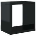 vidaXL Nástenné police 2 ks lesklé čierne 22x15x22 cm