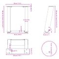 vidaXL Nohy konferenčného stolíka v tvare U, 2 ks, čierne, 30 x (30-31) cm, oceľové
