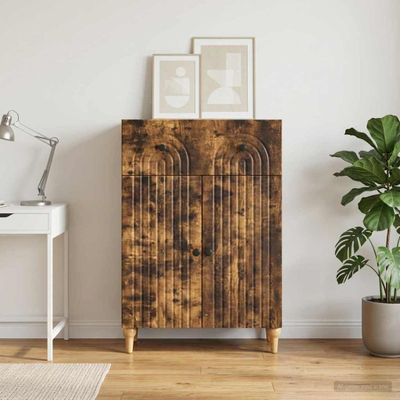vidaXL Servírovacia skriňa Dymový dub 66 x 34,5 x 90 cm