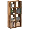 vidaXL Rozdeľovacia knižnica staré drevo 69,5x29x137,5 cm kompoz.drevo