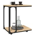 vidaXL Bočný stolík s kolieskami dub sonoma 50x35x55,5 cm sprac. drevo