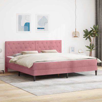 vidaXL Rám postele s matracom Ružová 180 x 200 cm Zamat